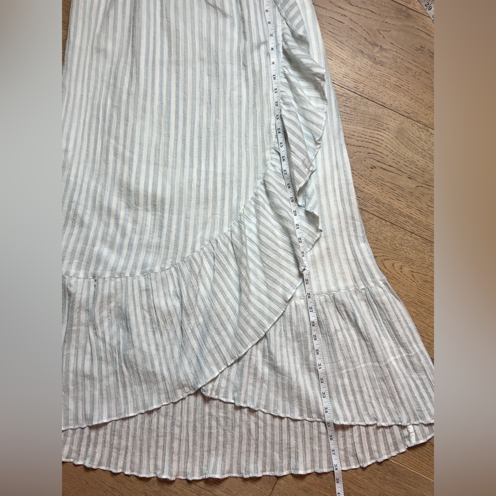 NWT: Anthropologie Maeve Gloria Stripe Wrap Skirt in Blue and White Size 10 - Picture 5 of 8
